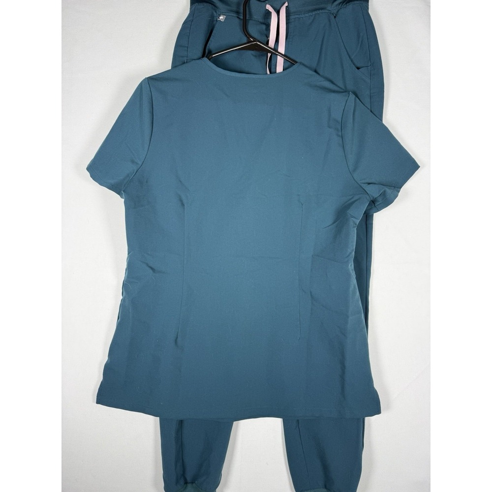 FIGS Scrubs Set Women Small Catarina Top & Zamora Joggers XS Tall Caribbean Blue - Picture 6 of 12